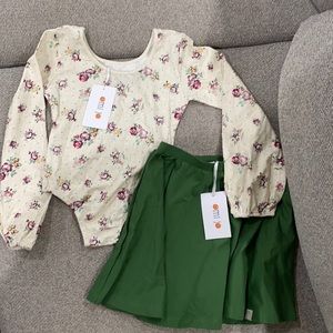 NWT omi jo floral leotard & skater skirt size 7